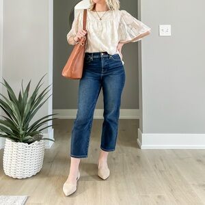 Express Dark Blue Cropped Jeans